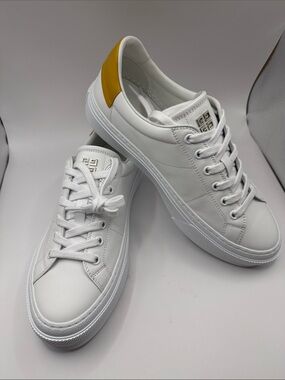Givenchy, White & Yellow Leather City Platform Sneakers, US 7 / EU 39, NWT